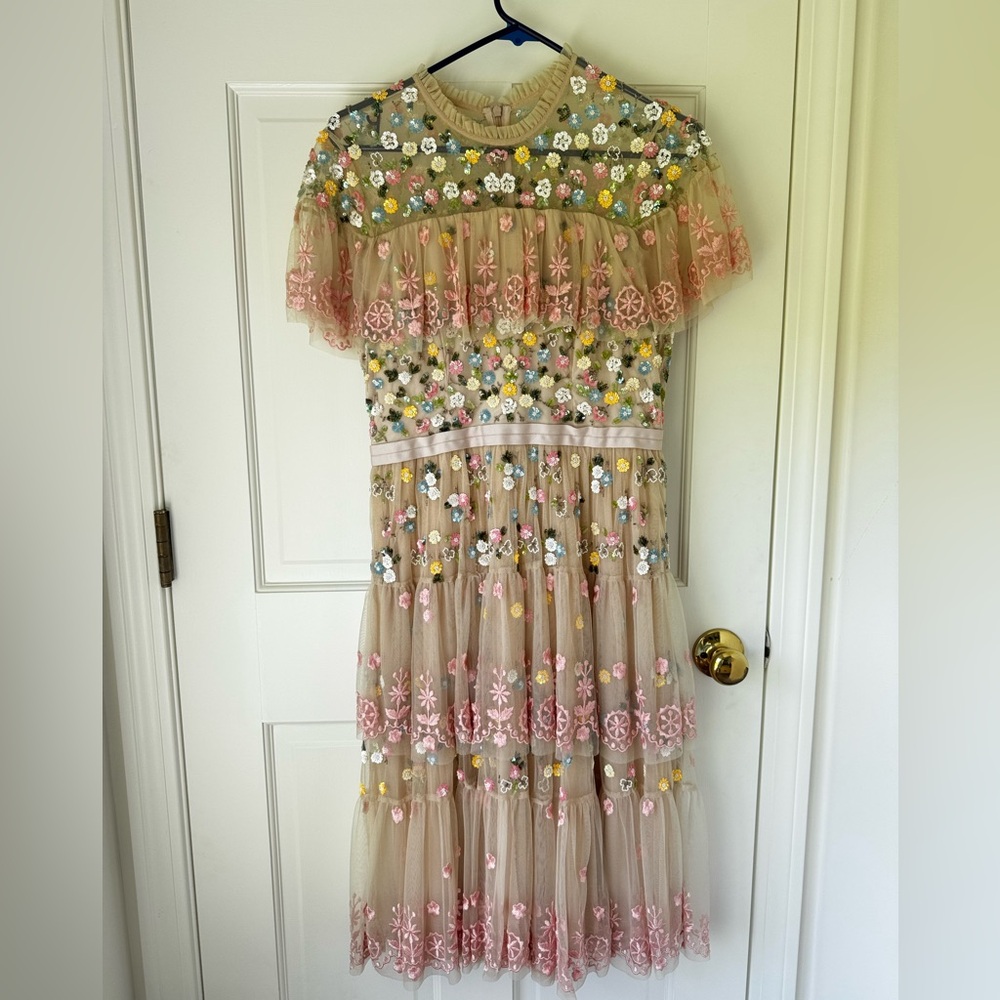 Needle & Thread Floral Embroidered Midi Dress